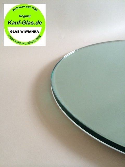 6mm Glasplatte Rund von Ø 600 Floatglas 6mm Klarglas (grünlich schimmernde Kanten)